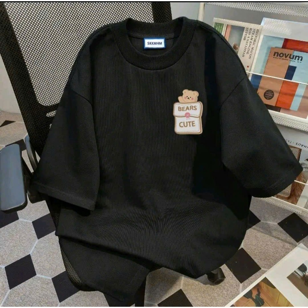 Áo phông rộng tay lỡ chất cotton, hợp thời trang, phong cách trẻ trung, in ngực nổi bật.