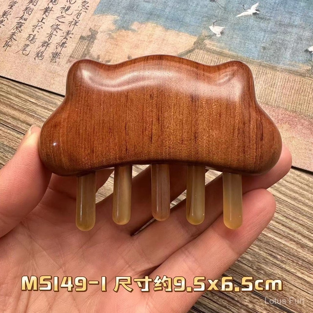 Gỗ Đàn Hương Sừng Đen Massage Lược Dễ Thương Mèo Con Đầu Tai Kinh Tuyến Bàn Chải Toàn Thân Máy Mát Xa Móng Vuốt Tự Nhiên Lược Làm Dày Toàn Bộ Sản Xuất Gỗ