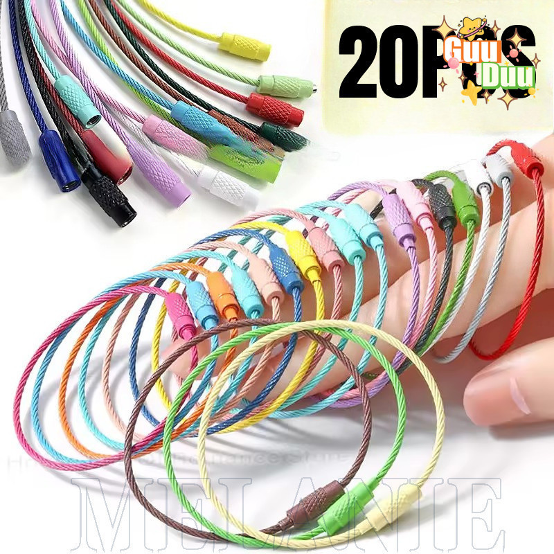 Đồ trang trí DIY - Cuộn dây kim loại linh hoạt nhiều màu, dùng làm dây đeo thẻ hành lý, vòng khóa, hoặc trang trí balô và chìa khóa