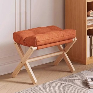 NOTE1 Velvet Foottool, Vải nhung mềm có thể giặt được Tựa chân mềm, Vỏ có thể tháo rời đa chức năng Sofa gỗ nguyên khối Ottoman Hộ gia đình
