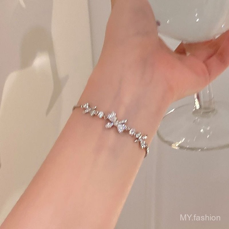 Nhẹ Sang Trọng Cung Zircon Kéo Vòng Tay Bé Gái Mùa Hè, ins Niche Thiết Kế Cảm Giác Cao Cấp 2025 Phong Cách Mới Trang Sức