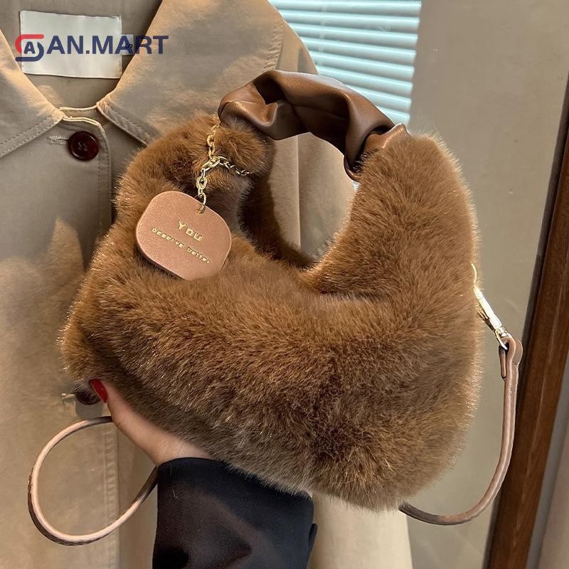Bigdealssuper Nữ Sang Trọng Túi Xách Tay Cầm Ruched Nữ Nhỏ Đeo Vai Túi Tote Thường Ngày Nửa Mặt Trăng Hobos Túi Mùa Đông Siêu