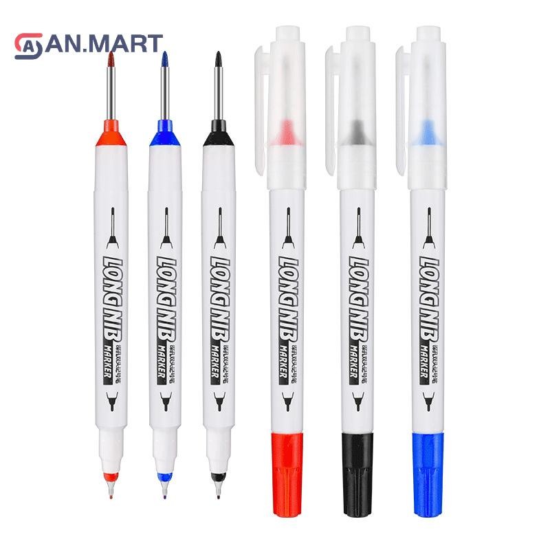 Bigdealssuper Bút đánh dấu hai cánh Lỗ sâu Kim loại Phòng tắm Chế biến gỗ Ngói Vít Lỗ sâu 20mm Dash Bút đánh dấu Bút siêu
