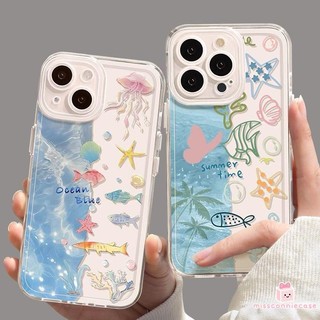 Ốp Lưng Cho Redmi 13C 14C A3 9 12 A1 13 10C 12C 10 9T 9 Note 14 13 10 12 11 Đại Dương Lãng Mạn Đầy Màu Sắc Tươi Cá Sao Dừa Cây Vòng Tay