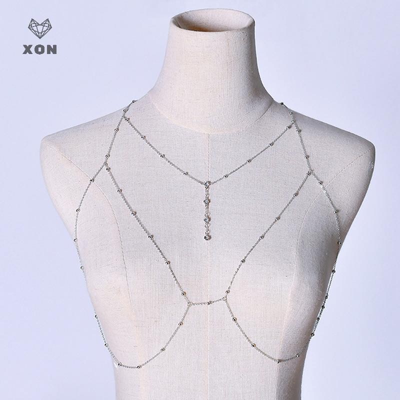 Trang sức cơ thể nữ với vòng cổ và dây chuyền eo gợi cảm, phù hợp đi biển sang trọng