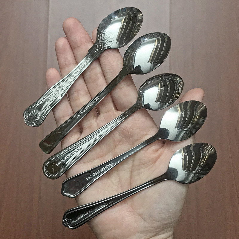 Thìa Cà Phê Bằng Thép Không Gỉ Thìa Mini Hộ Gia Đình Trẻ Em Thìa Nhỏ Gia Vị Thìa Sáng Tạo Dây Khuấy Thìa Cà Phê Thìa PMXG