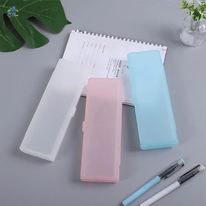 Hộp bút chì mờ trong suốt có hộp đựng bút chì đóng cửa cho trường học Phụ kiện văn phòng phẩm văn phòng phẩm