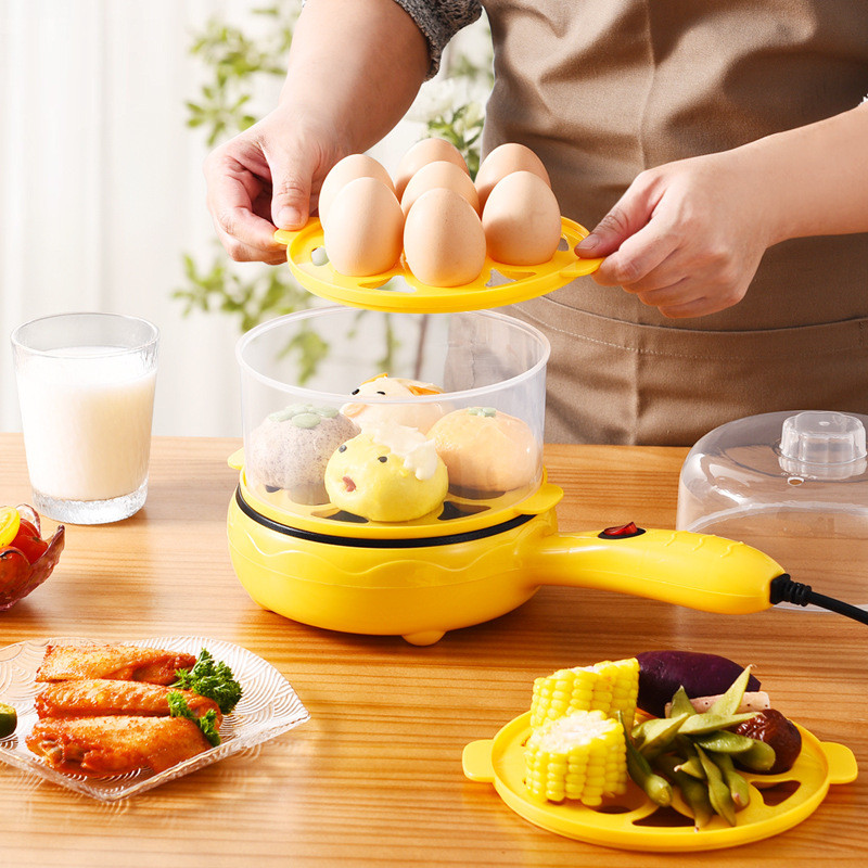 Cắm Trứng Nồi Hơi Flat-Bottom Hộ Gia Đình Mini Omelette Dụng Cụ Tiện Dụng Bánh Pancake Nhỏ Làm Trứng Bánh Bao Nồi Hấp Trứng ZCFE