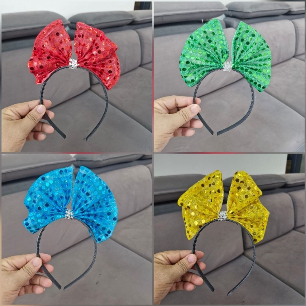 Nơ cài tóc vải kim sa dùng kết hợp váy bồng biểu diễn văn nghệ, Đạo cụ phụ kiện Nguyễn Nhật