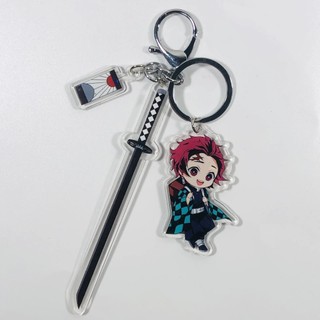 Demon Slayer Sword Keychain Anime Kamado Tanjirou Nezuko Rengoku Kyoujurou Tomioka Giyuu Acrylic Key Chain