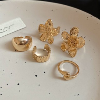 Nhẫn mở hạt đậu hoa không đều dát kim cương thời trang Châu Âu và Mỹ Nhẫn ngón trỏ trang sức tay