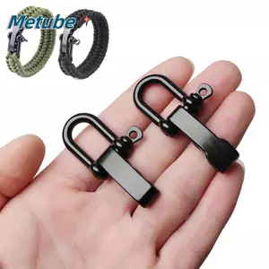 METUBE 1 / 2 Chiếc Hình Chữ U Còng Khóa Cắm Trại Ngoài Trời Neo Vít Pin Dây Thép Không Gỉ Paracords