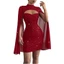 Váy dài tay đính sequin nữ váy cocktail cổ cao tay dài chảy phù hợp cho các bữa tiệc và othe