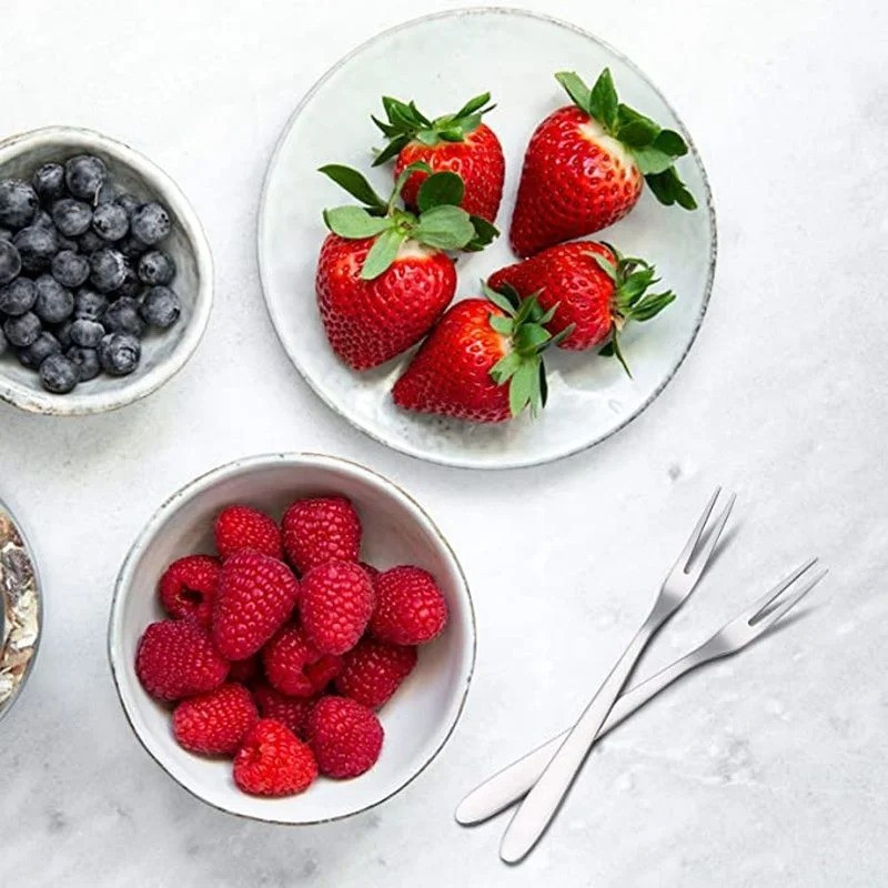 5 / 10 / 20 Cái Dĩa Trái Cây Bằng Thép Không Gỉ / Mini Snack Món Tráng Miệng Bánh Nĩa / Nhà Bếp Sáng Tạo Flatware