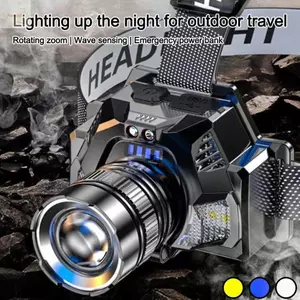 Đèn pha LED AWNGD, Đèn pin mạnh có thể phóng to gắn trên đầu, Đèn ếch chống nước công suất cao