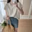 Áo dệt kim ngắn tay AA V-Ne dành cho nữ mùa hè Áo len Cardigan ngắn đơn giản màu trơn VN