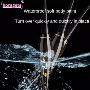 Phao câu cá điện tử BORAGETE, Phao nổi 6 đèn, Đèn báo ống trôi trượt Bobbers Đuôi dài