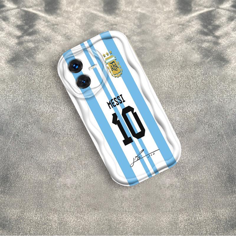 Vỏ Silicon Hoạt Hình Cho VIVO Y22 Y22S 4G 3D Vỏ Điện Thoại Mềm TPU NO.10 Bóng Đá World Cup Messi Ốp Lưng Chống Sốc