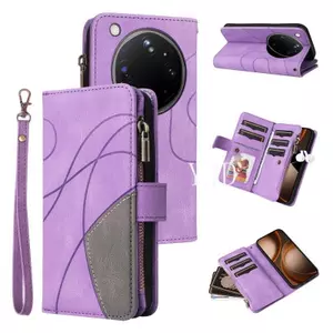 Ốp Lưng Cho OPPO Find X9 Siêu Da Khe Cắm Thẻ Dây Kéo Phong Cách Dung Tích Lớn Dây Đeo Tay Chống Rơi Vỏ Điện Thoại
