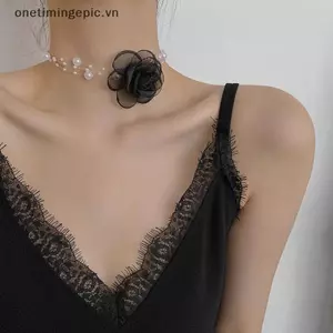 VFZ Lãng Mạn Ngọc Trai Choker Camellia Nelace Trắng Mùa Hè Xương Đòn Dây Chuyền Với Hoa Ngọc Trai Dành Cho Nữ OTE