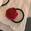 Dây buộc tóc hoa hồng Satin kiểu Pháp!T Tính Khí Bên Xoắn Dây Tóc Bện Tính Khí Cá Tính Retro Cao Cấp Đầu Dây Mũ Đội Đầu