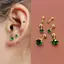 PNPIA- 1 Đôi Bông Tai Tragus Màu Xanh Lá Cây Tròn Nhỏ Stud Lobe Xuyên Sụn Stud Xoắn Trang Sức Cz Barbell Khuyên Tai