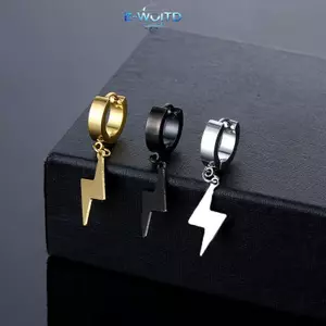 E-WOITD 1 Unisex Thép Không Gỉ Punk Người Bla Kẹp Trên Bông Tai Hình Học Tam Giác Ngôi Sao Mặt Dây Chuyền Tòn Ten Bông Tai Nữ Gothic Trang Sức E-WOITD