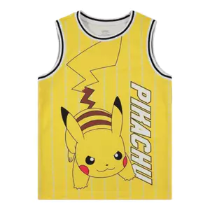 Áo phao màu vàng Pikachu Pokemon, Áo thun bóng rổ không tay thoáng khí khô nhanh cho người lớn