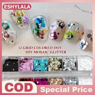 [Bea-t] 12 Lưới Mini Nail Art Sequins Bộ Lấp Lánh Hoa Nối Tròn Cho Tiệm Làm Móng Tay Và Thiết Kế DIY Sáng Tạo [[Mới]