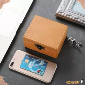 Hộp bảo vệ tín hiệu CHEESELY, Hộp Faraday chặn RFID bằng da ngựa điên, Chất liệu che chắn Nano cổ điển Hộp đựng điện thoại di động chống bức xạ bền bỉ