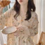 Đồ Ngủ Quần Dài Tay Ren Cardigan Ngọt Ngào Bong Bóng Nhăn Đồ Mặc Nhà Nữ Bộ Hai Chiếc