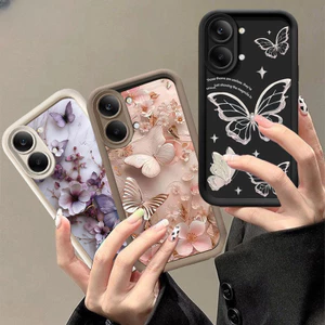 Ốp Lưng Cho Samsung Galaxy A32 A22 A13 A21S A71 A20S A11 A30 A20 A03S A04E A73 Vỏ Điện Thoại Di Động Bướm Mềm Chống Sốc Nhiều Bước Họa Tiết TPU Silicon Mờ Chống Rơi