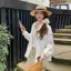 Áo sơ mi trắng dáng rộng chống nhăn mùa hè Slimer Look All-Match Lazy Style Jacket Top