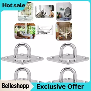 Belleshopp Móc treo trần Gemer Tấm mắt bằng thép không gỉ đa năng cho võng treo tường