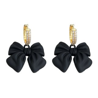 Phong Cách Mới Sơn Zircon Nơ Bông Tai Thời Trang Phóng Đại Cao Cấp Thanh Lịch Ngọt Ngào Cô Gái Tính Khí Niche Bông Tai