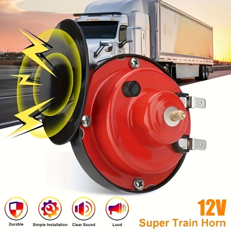 Còi tàu siêu to 300DB 12V chống nước cho xe tải xe máy thuyền đỏ