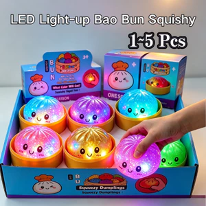 Màu Sắc Ngẫu Nhiên Hạt LED Bánh Bao Squishy Hộp Bí Ẩn 1-5 Chiếc TPR Không Độc Hại Bóp An Toàn Fidget Cho Trẻ Em Từ 3 Tuổi trở lên