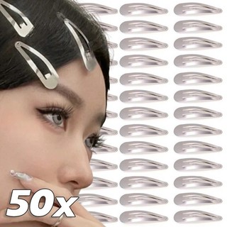 10 / 20 / 30 / 50 Kẹp Tóc Hình Giọt Nước - Kẹp Tóc BB Kim Loại Màu Bạc Đơn Giản