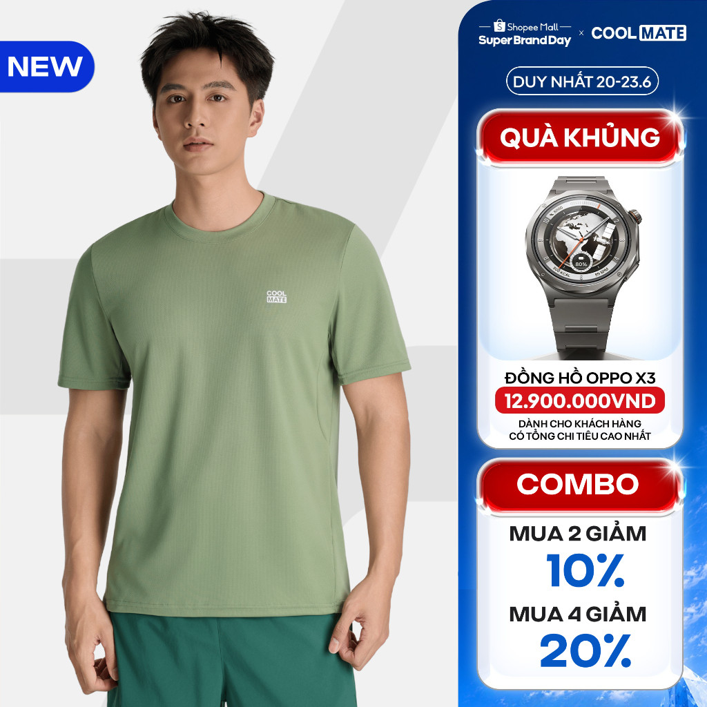 [MUA 4 GIẢM 20%][MỚI]ÁO THUN thể thao nam Essentials công nghệ Exdry 2.0, Áo tập Gym, Pickleball thoáng khí Coolmate