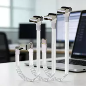 Btsg Cáp đồng bộ dữ liệu USB sang Type C Đầu nối 90 độ để kết nối an toàn