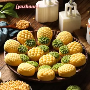 Khuôn Bánh Ngọt Hình Thông Trái Cây, Bao Gồm 1 Khuôn Và 2 Tem, Tem Bánh Trung Thu Bấm Tay DIY, Bánh Đậu Xanh, Khuôn Bánh Quy