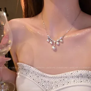 Nước Mắt Nữ Thần ~ Vòng Cổ Nữ Nhấp Nháy Kim Cương Ngọc Trai Ánh Sáng Sang Trọng Xương Đòn Dây Chuyền 2026 Vòng Cổ Cao Cấp Niche Phụ Kiện 6.23