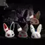Búp bê sang trọng AMBU Dark Bunny, Móc khóa sang trọng thiết kế dễ thương Thỏ sang trọng, Dễ thương thêu thân thiện với da Phong cách Gothic Túi đựng thỏ Trang trí túi quyến rũ