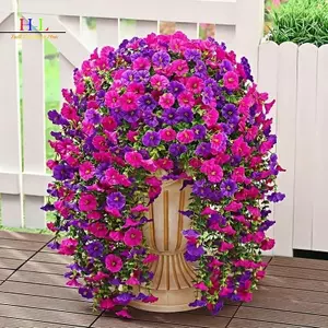 HL 2 Chiếc Nhân Tạo Sáng Vinh Quang Treo Hoa Giả Ngoài Trời Nhà Vườn Treo Tường Petunias Cây Trang Trí Đám Cưới LMWU