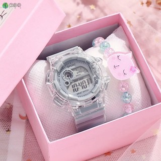 Đồng hồ trẻ em điện tử màu kẹo - Quà tặng thể thao phong cách trường học đa chức năng cho bé gái