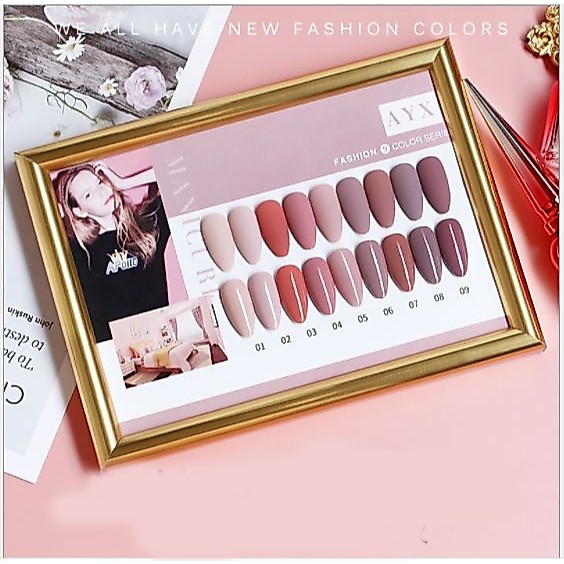 Sơn gel AS mã AYX mẫu chai đỏ nhọn 9 chai 15ml siêu HOT siêu xịn