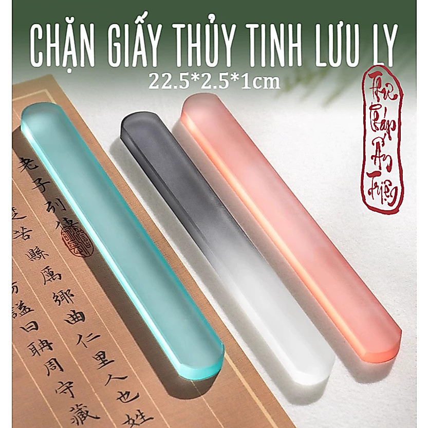 Chặn Giấy Thủy Tinh Pha Lê Chịu Lực Nhiều Màu Sắc - Chặn Giấy Thư Pháp Thủy Tinh Nhám