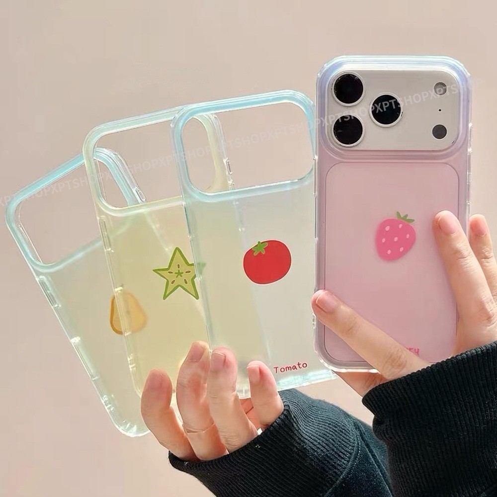 Ốp điện thoại mờ dâu Starfruit Tomato Jelly cho iPhone 17 Pro Max 16 15 Pro Max Vỏ bảo vệ chống sốc