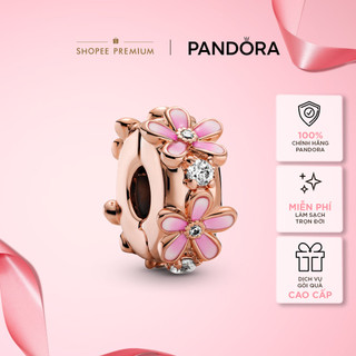 Charm Bấm Pandora Moments Mạ Vàng Hồng 14K Hoa Cúc