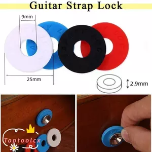 TOPTOOLCX 5 Cái / bộ Khóa Dây Đeo Đàn Guitar, Chất Liệu Cao Su Nhiều Màu Sắc Dây Đeo Đàn Guitar Khóa An Toàn, Dây Đeo Bass Chống Trơn Trượt An Toàn Cho Đàn Guitar Bass